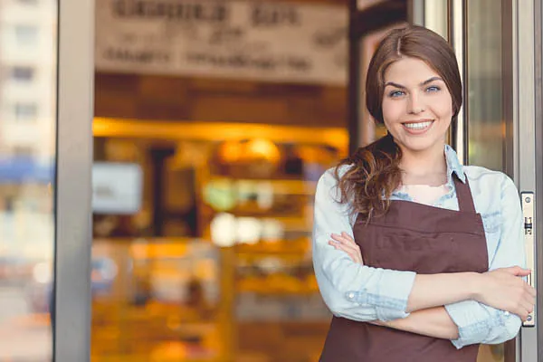 Angestellte in Bäckerei